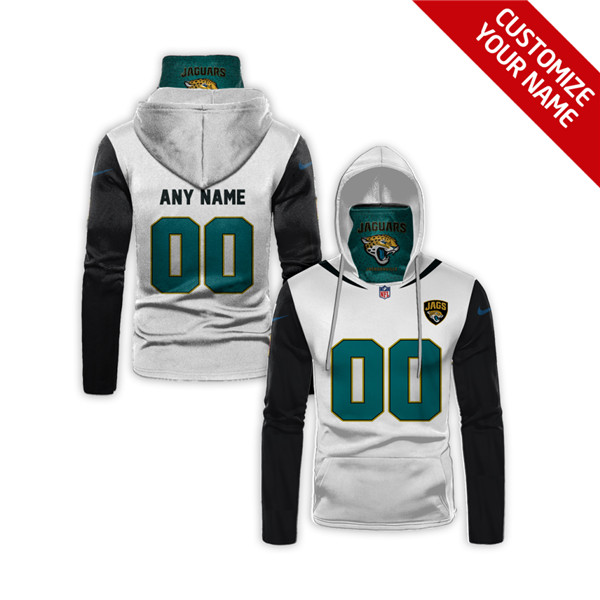 Men's Jacksonville Jaguars White 2020 Customize Hoodie Mask